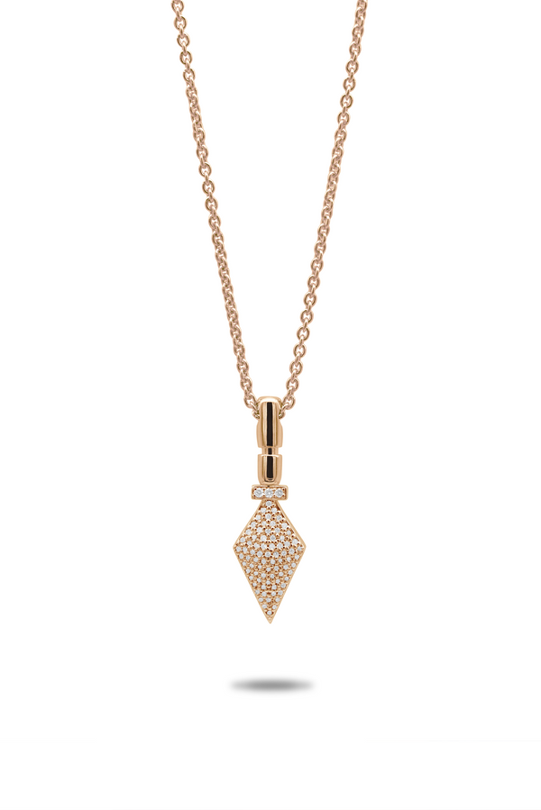 Rose gold arrow necklace with diamonds