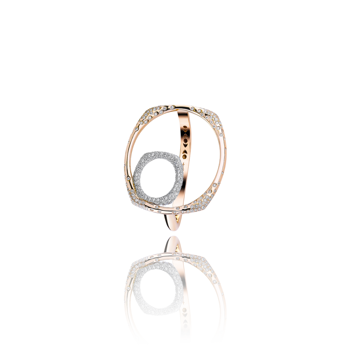 GOLD GHOST MONO DOUBLE FINGER RING