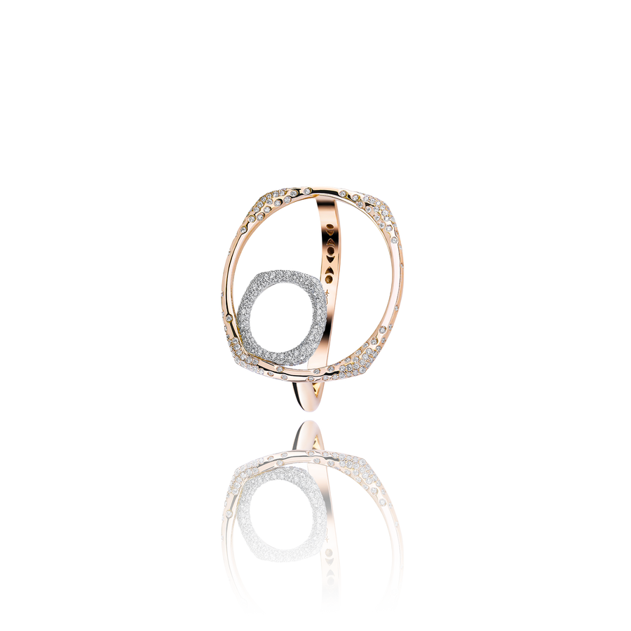 GOLD GHOST MONO DOUBLE FINGER RING