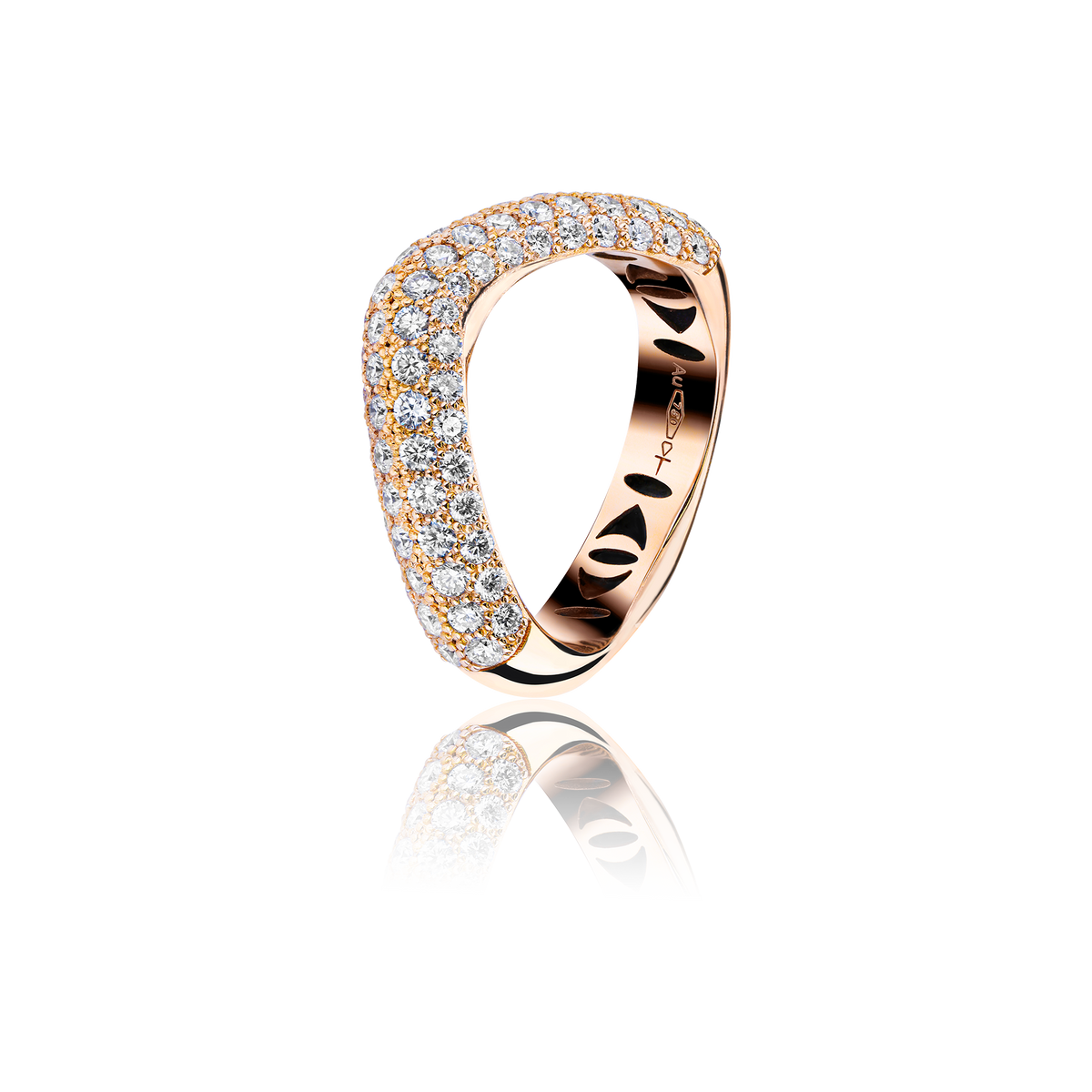 GHOST SHIFT RING HALF PAVED HALF GLOSSY