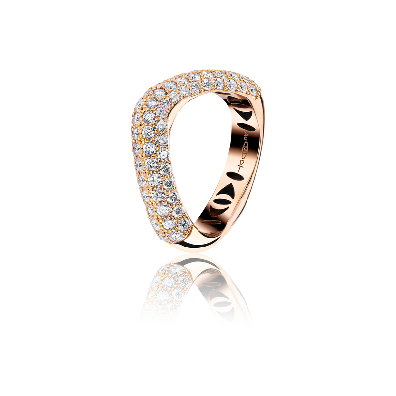 GHOST SHIFT RING HALF PAVED HALF GLOSSY