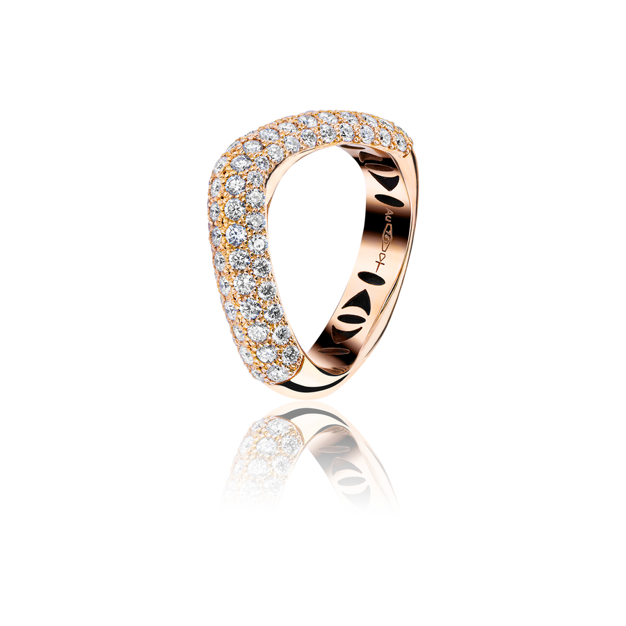 GHOST SHIFT RING HALF PAVED HALF GLOSSY