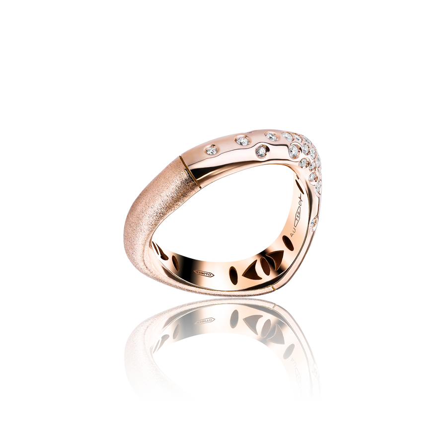 GHOST SHIFT RING HALF TEXTURED & HALF GOLD GHOST