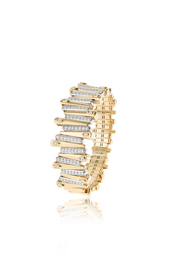 Yellow and white gold bracelet with diamonds
