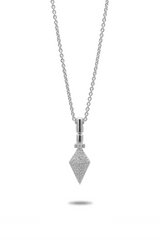 White gold arrow necklace with diamonds