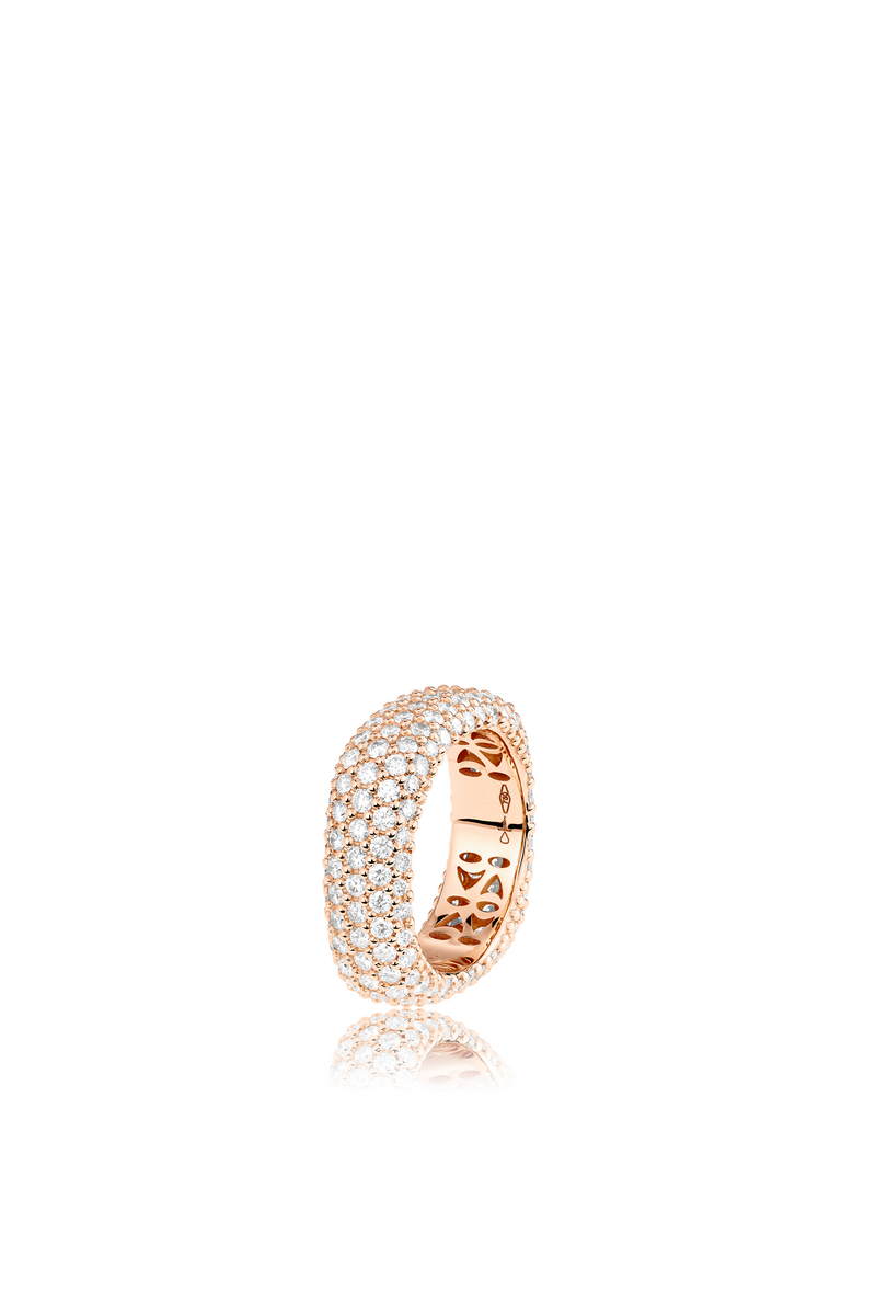 Fullord ghost ring Rose gold with pavé diamonds